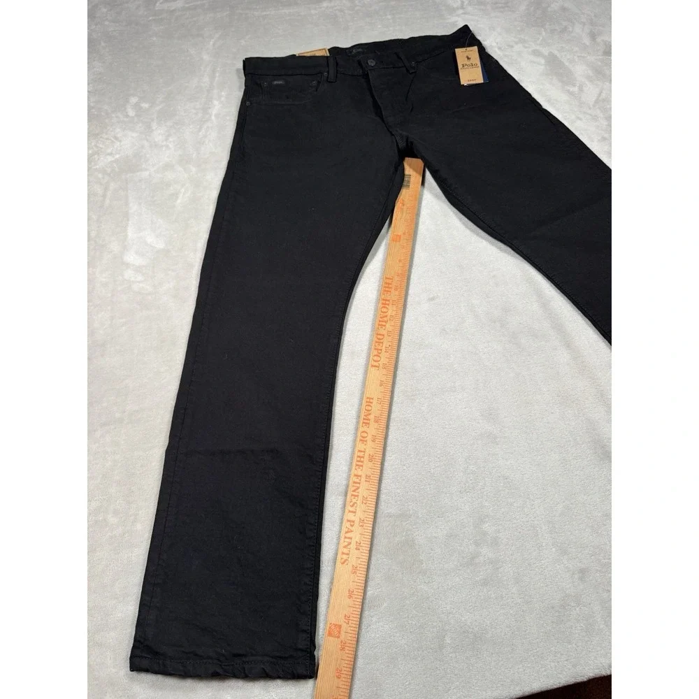 Polo Ralph Lauren Varick Slim Straight Jeans Size 34x30 Black NWT